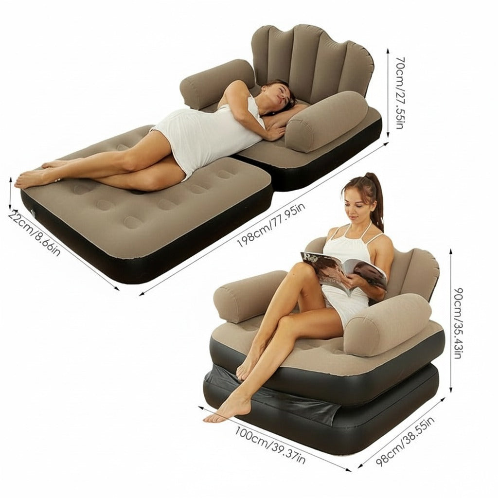 CloudBed™ - Sofá Cama Hinchable 2 en 1 con Respaldo Ergonómico