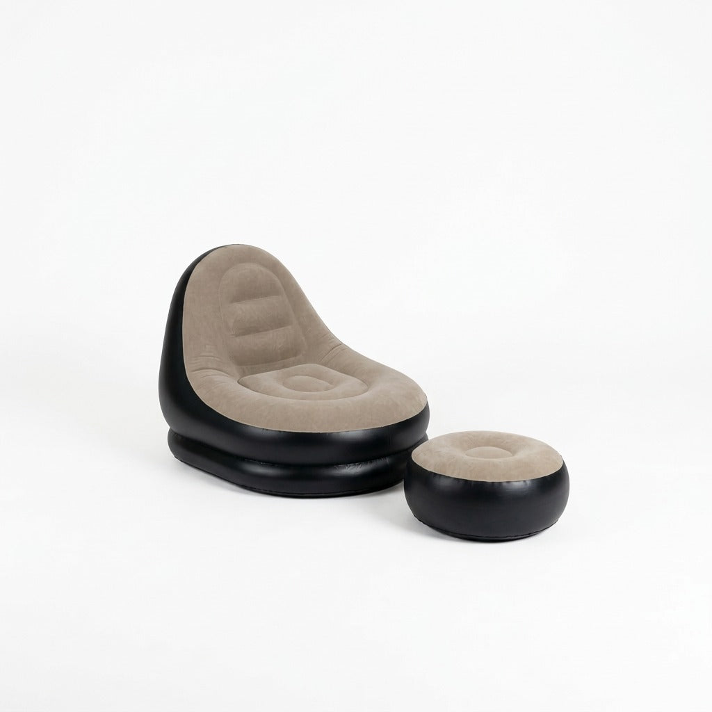 CloudLounge™ - Sofá Cama Inflable 2 en 1 con Reposapiés