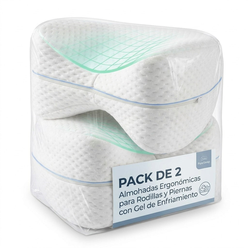 SleepAlign™ Duo - Almohadas Ortopédicas para Piernas y Alineación Lumbar(Pack de 2 almohadas)