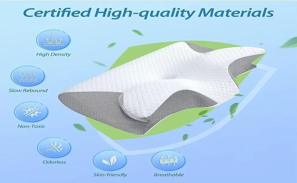 SleepRestore™ Ergonomic - Almohada Cervical Ortopédica de Espuma Viscoelástica