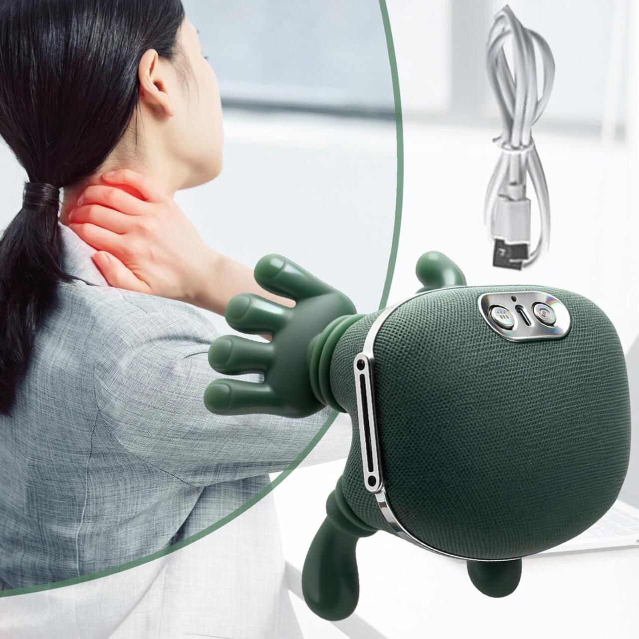 HandFeel™ Pro - Masajeador Cervical Biónico con Calor y Simulación de Manos