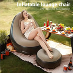 CloudLounge™ - Sofá Cama Inflable 2 en 1 con Reposapiés + Inflador