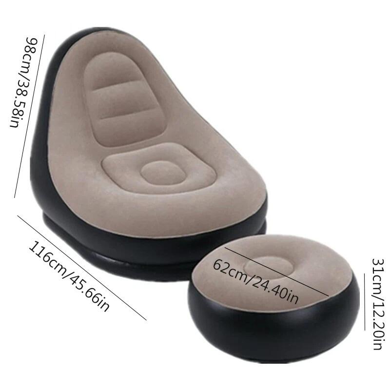 CloudLounge™ - Sofá Cama Inflable 2 en 1 con Reposapiés