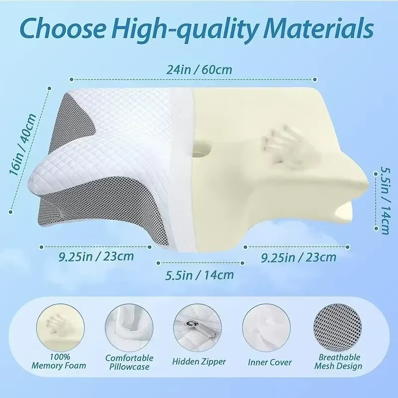SleepRestore™ Ergonomic - Almohada Cervical Ortopédica de Espuma Viscoelástica