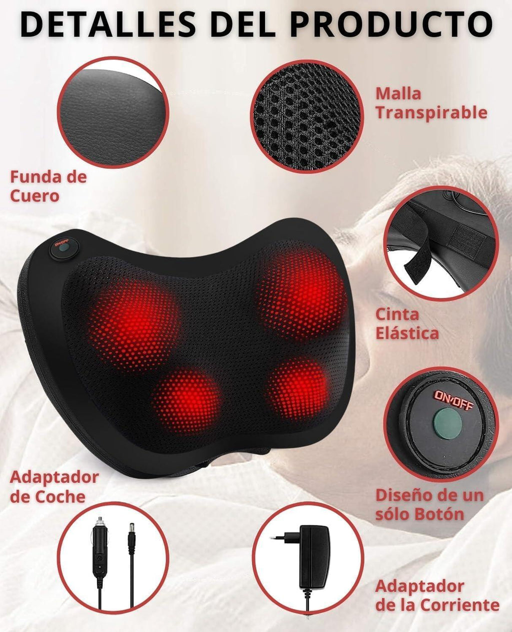 CerviRelief™ Pro - Masajeador Shiatsu con Calor Infrarrojo